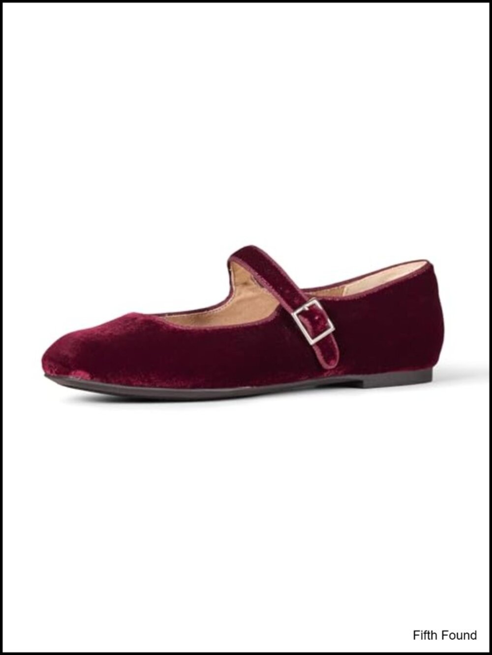 Women's Square Toe Mary Jane Ballet Flats Faux Suede Memory Foam Buckle Strap